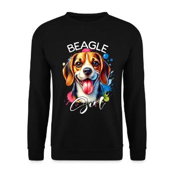 Beagle Girl Beagle - Unisex Sweatshirt - black - Front - Alina (178cm) & Michal (187cm)
