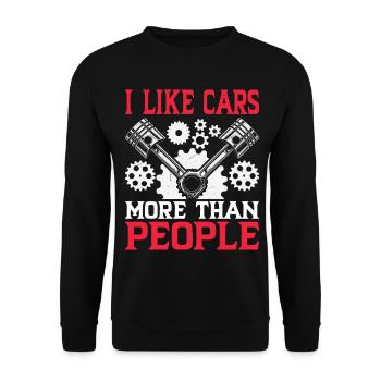Funny car mechanic father, - Unisex Sweatshirt - black - Front - Alina (178cm) & Michal (187cm)