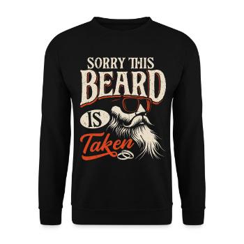 Bearded man is taken - Unisex Sweatshirt - black - Front - Alina (178cm) & Michal (187cm)