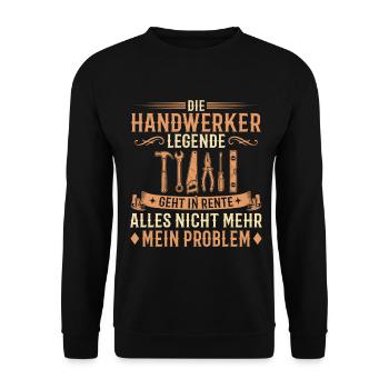 Abschied Handwerker Legende in Rente - Unisex Pullover - Schwarz - Vorne - Alina (178cm) & Michal (187cm)
