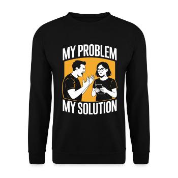Développeur d’applications mobiles : mon problème : ma mère de pictogrammes - Sweat-shirt Unisexe - noir - Devant - Alina (178cm) & Michal (187cm)