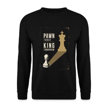 Bauer Heute König Morgen Schach Ergeiz Metapher - Unisex Pullover - Schwarz - Vorne - Alina (178cm) & Michal (187cm)