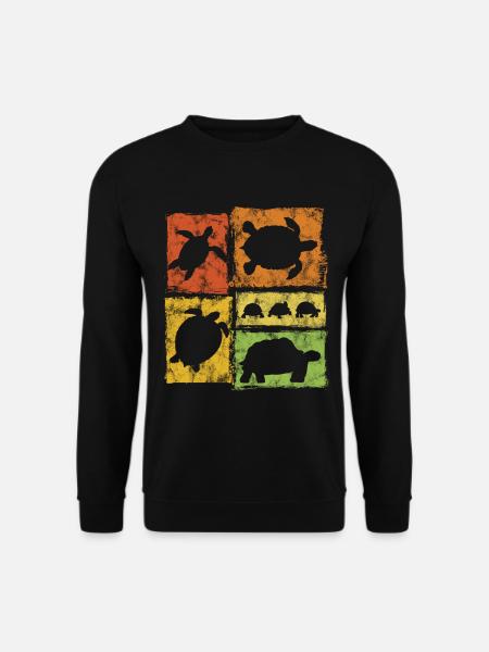 Turtle in Perspective Retro Graphic - Unisex Sweatshirt - black