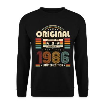 Cadeau pour les 40 ans Millésime Juillet 1986 - Sweat-shirt Unisexe - noir - Devant - Alina (178cm) & Michal (187cm)