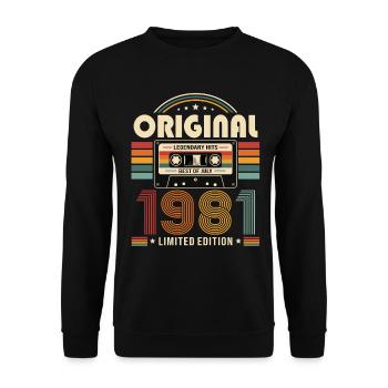 Cadeau pour le 45e anniversaire Millésime de juillet 1981 - Sweat-shirt Unisexe - noir - Devant - Alina (178cm) & Michal (187cm)