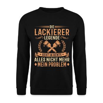 Abschied Lackierer Legende in Rente - Unisex Pullover - Schwarz - Vorne - Alina (178cm) & Michal (187cm)