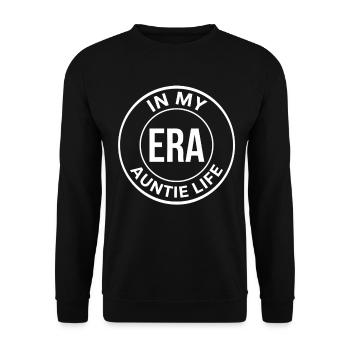 Auntie Life Era Tante Mode Spruch - Unisex Pullover - Schwarz - Vorne - Alina (178cm) & Michal (187cm)