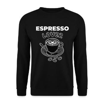 Espresso Lover Coffee Barista Heart - Unisex Sweatshirt - black - Front - Alina (178cm) & Michal (187cm)