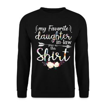 My Favorite Daughter In Law Bought Me This Floral - Unisex Sweatshirt - black - Front - Alina (178cm) & Michal (187cm)