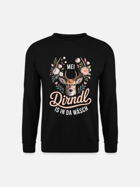 Mei Dirndl Is In Da Wäsch - Unisex Pullover - Schwarz