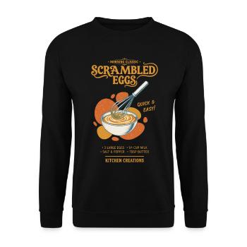 Frühstück Rührei Lustiger Brunch Kaffee Essen - Unisex Pullover - Schwarz - Vorne - Alina (178cm) & Michal (187cm)