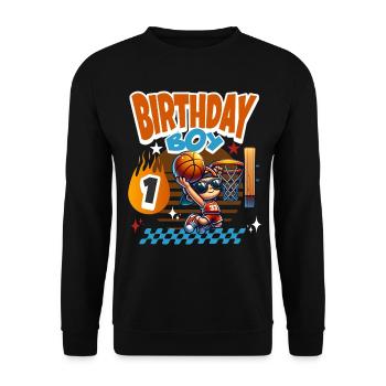 Cadeau de basket pour le premier anniversaire - Sweat-shirt Unisexe - noir - Devant - Alina (178cm) & Michal (187cm)