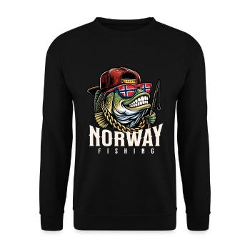 Norvège Pêche - Sweat-shirt Unisexe - noir - Devant - Alina (178cm) & Michal (187cm)