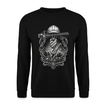 Kranführer Kranfahrer - Unisex Pullover - Schwarz - Vorne - Alina (178cm) & Michal (187cm)