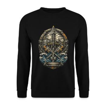Oil rig rig worker - Unisex Sweatshirt - black - Front - Alina (178cm) & Michal (187cm)
