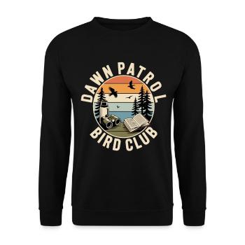 Dawn Patrol Bird Club Logo - Unisex Pullover - Schwarz - Vorne - Alina (178cm) & Michal (187cm)