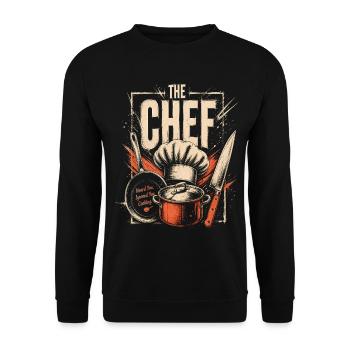 Funny Chef Cooking Quote Retro Kitchen Design - Unisex Sweatshirt - black - Front - Alina (178cm) & Michal (187cm)