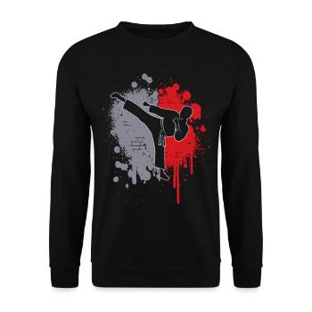 Taekwondo Splash of Color Arts martiaux Karaté garçons - Sweat-shirt Unisexe - noir - Devant - Alina (178cm) & Michal (187cm)