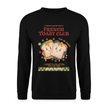 Breakfast French Toast Club Funny Brunch Coffee - Unisex Sweatshirt - black - Front - Alina (178cm) & Michal (187cm)