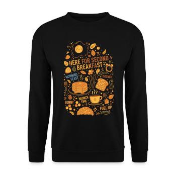 Breakfast Here For Second Breakfast Funny Brunch - Unisex Sweatshirt - black - Front - Alina (178cm) & Michal (187cm)