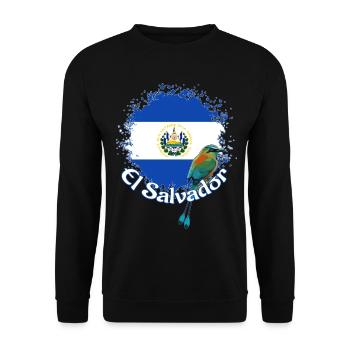 El Salvador Flag Salvadoran Flag El Salvador Map - Unisex Sweatshirt - black - Front - Alina (178cm) & Michal (187cm)