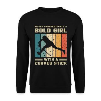 Hockey - Ne sous-estime aucune fille avec un bâton - Sweat-shirt Unisexe - noir - Devant - Alina (178cm) & Michal (187cm)
