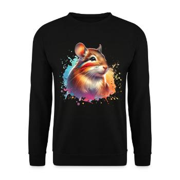 Aguti Motiv - Unisex Pullover - Schwarz - Vorne - Alina (178cm) & Michal (187cm)