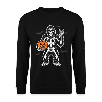 Bigfoot d’Halloween, fête d’Halloween, Citrouille squelette - Sweat-shirt Unisexe - noir - Devant - Alina (178cm) & Michal (187cm)