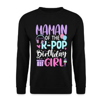 Maman de la fille d’anniversaire K-Pop - Sweat-shirt Unisexe - noir - Devant - Alina (178cm) & Michal (187cm)