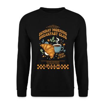 Frühstück Lustiger Brunch Kaffee Speckliebhaber - Unisex Pullover - Schwarz - Vorne - Alina (178cm) & Michal (187cm)