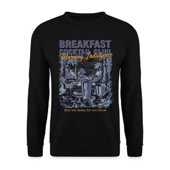 Petit-déjeuner Cocktail Club Café du matin - Sweat-shirt Unisexe - noir - Devant - Alina (178cm) & Michal (187cm)