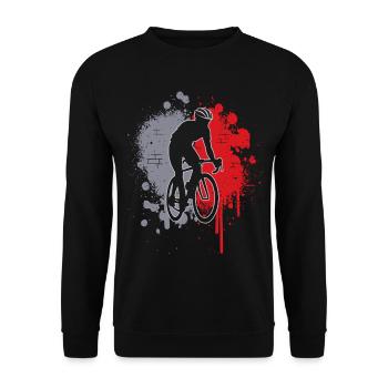 Cycliste de route Éclaboussure de couleur Vélo de route masculin - Sweat-shirt Unisexe - noir - Devant - Alina (178cm) & Michal (187cm)