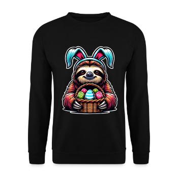 Lapin de Pâques paresseux - Sweat-shirt Unisexe - noir - Devant - Alina (178cm) & Michal (187cm)