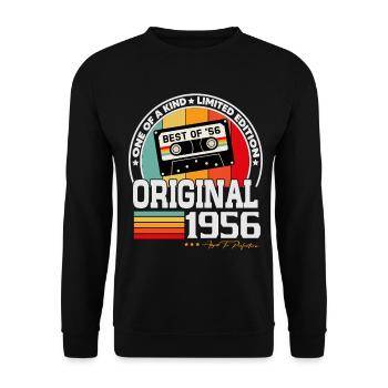 Original 1956 Vintage Retro Birthday Gift - Unisex Sweatshirt - black - Front - Alina (178cm) & Michal (187cm)