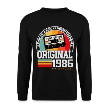 Original 1986 Vintage Rétro Cadeau d’anniversaire - Sweat-shirt Unisexe - noir - Devant - Alina (178cm) & Michal (187cm)