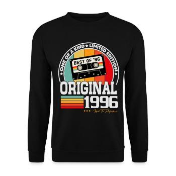 Original 1996 Vintage Rétro Cadeau d’anniversaire - Sweat-shirt Unisexe - noir - Devant - Alina (178cm) & Michal (187cm)