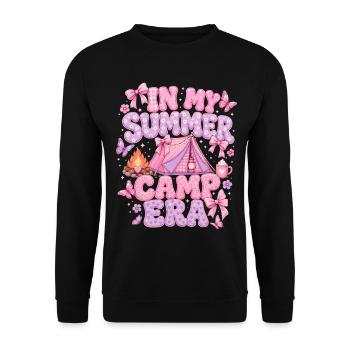 Camping Pink Summer Vacation Style Girl Gift - Unisex Sweatshirt - black - Front - Alina (178cm) & Michal (187cm)