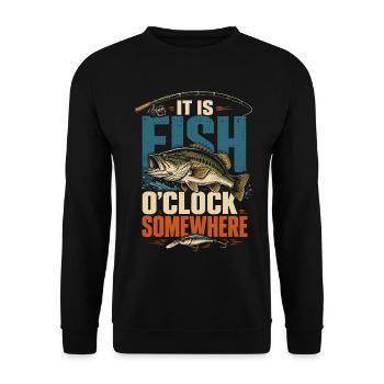 Pêche Humour Pêcheur Poisson Rétro Cadeau - Sweat-shirt Unisexe - noir - Devant - Alina (178cm) & Michal (187cm)