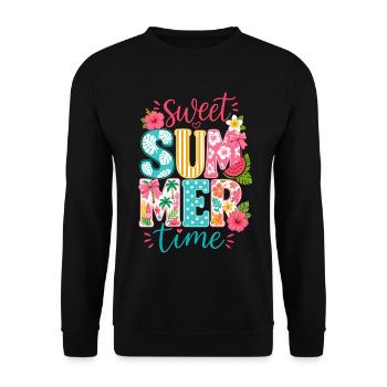 Été Vacances Soleil Tropical Fruit Cadeau - Sweat-shirt Unisexe - noir - Devant - Alina (178cm) & Michal (187cm)