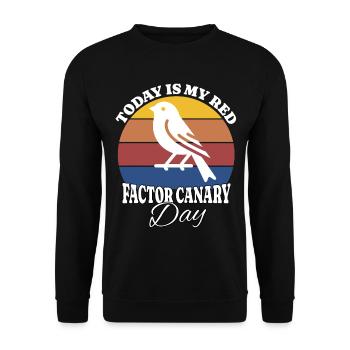 Roter Kanarienvogel Canari facteur rouge - Sweat-shirt Unisexe - noir - Devant - Alina (178cm) & Michal (187cm)
