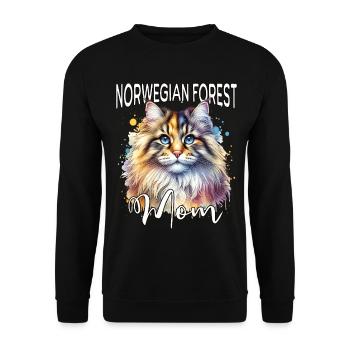 Norwegian Forest Cat Mom - Unisex Sweatshirt - black - Front - Alina (178cm) & Michal (187cm)