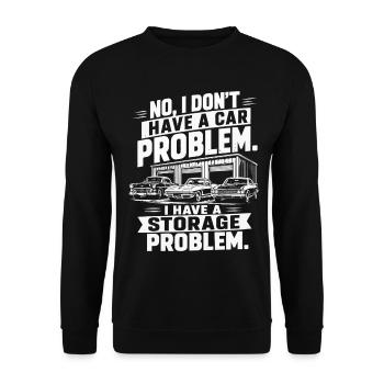 Not a Car Problem | Retro Garage Humor - Unisex Sweatshirt - black - Front - Alina (178cm) & Michal (187cm)