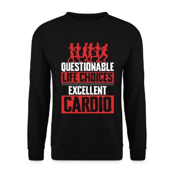 Marathon Marathonläufer Laufen Excellent Cardio - Unisex Pullover - Schwarz - Vorne - Alina (178cm) & Michal (187cm)