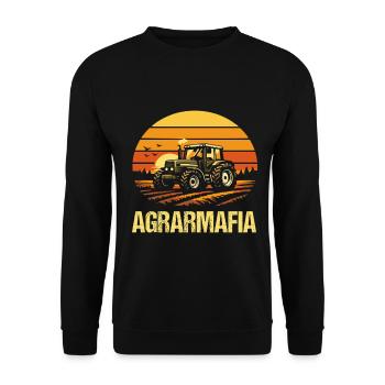 Agrarmafia Bauer Traktor Retro Landwirt - Unisex Pullover - Schwarz - Vorne - Alina (178cm) & Michal (187cm)