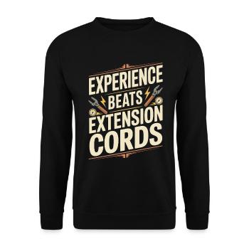 Master Electrician Experience Beats Electrical - Unisex Sweatshirt - black - Front - Alina (178cm) & Michal (187cm)