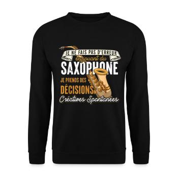 Saxophone Créatif: Décisions Spontanées - Sweat-shirt Unisexe - noir - Devant - Alina (178cm) & Michal (187cm)