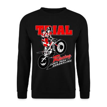 Trial-Rennen Motorradadrenalin - Unisex Pullover - Schwarz - Vorne - Alina (178cm) & Michal (187cm)