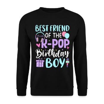 Best Friend of The K Pop Birthday Boy - Unisex Pullover - Schwarz - Vorne - Alina (178cm) & Michal (187cm)