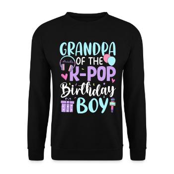 Grand-père du garçon d’anniversaire de la K-Pop - Sweat-shirt Unisexe - noir - Devant - Alina (178cm) & Michal (187cm)