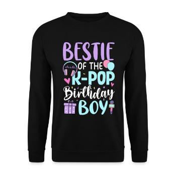Meilleur ami du garçon d’anniversaire K-Pop - Sweat-shirt Unisexe - noir - Devant - Alina (178cm) & Michal (187cm)